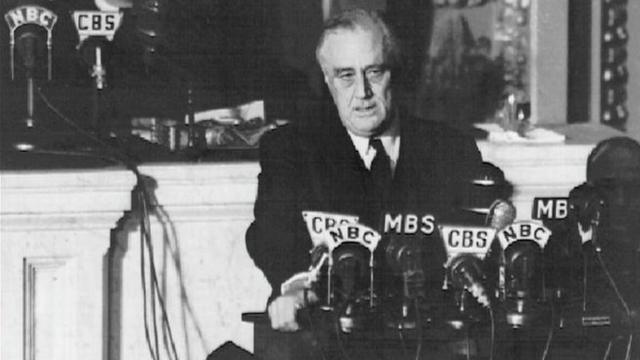 Франклин Рузвельт объявляет войну Японии (8 декабря 1941 года)