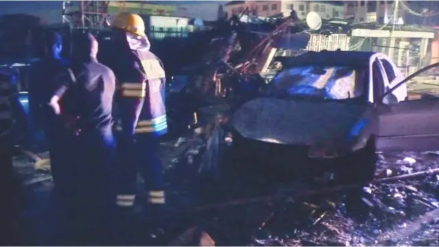 Awọn osisẹ ajọ Lasema n sisẹ nibi ti ibugbamu ti waye