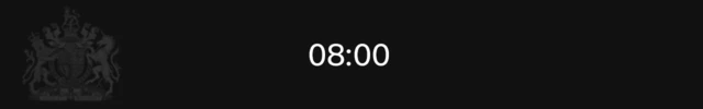 Banner showing time 08:00