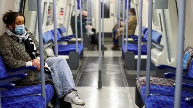 Commuters on the tube