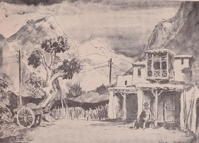 طرحی از اپرای جشن دهگان (دهقان)، نخستین اپرای ایرانی، که در مجله موسیقی، شماره آذر ۱۳۵۳ چاپ شده است