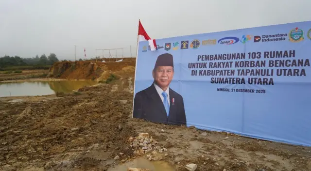 Lokasi hunian tetap di Desa Dolok Nauli, Kecamatan Adiankoting, Kabupaten Tapanuli Utara, Provinsi Sumatera Utara, Sabtu (27/12/2025).