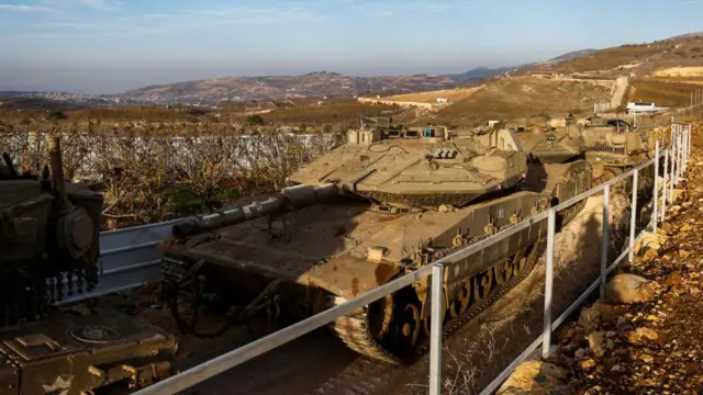 Израильские танки на границе с Сирией