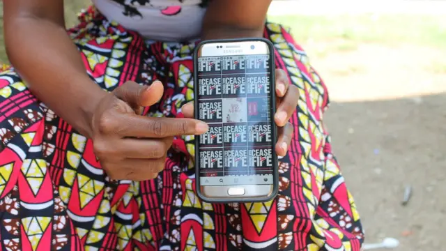 Teman Facebook Penyelenggara Ellen Gee telah mengubah foto profil mereka menjadi logo gencatan senjata