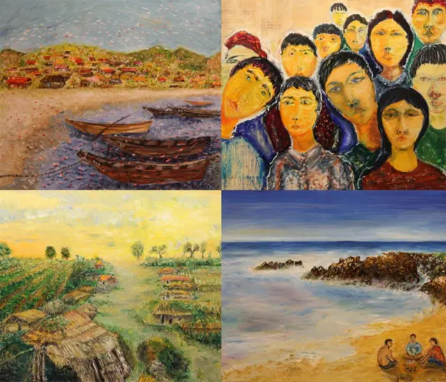 အရင် ပန်းချီပြပွဲတုန်းက လူငယ်လေးတွေရဲ့ မြောက်ကိုရီးယားအကြောင်း ပန်းချီလက်ရာ