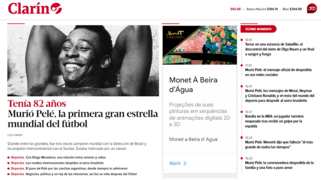 Site do Clarín