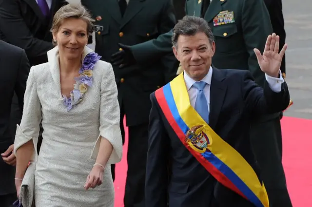 Santos en su asunción en 2010