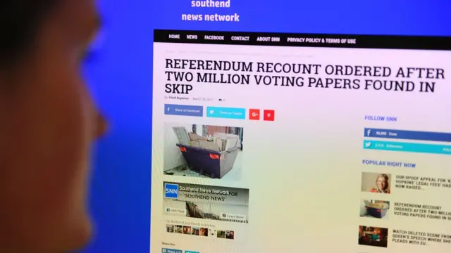 Noticia falsa en internet