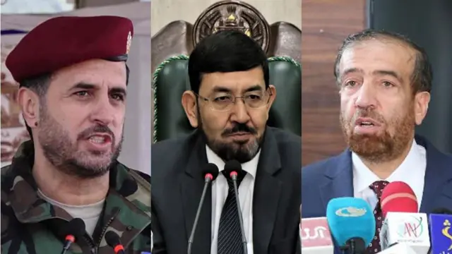 له ښۍ کیڼ خوا ته: فضل احمد معنوي، عباس بصیر او اسدالله خالد