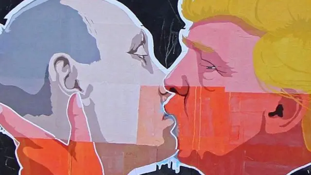 Граффити с Путиным и Трампом