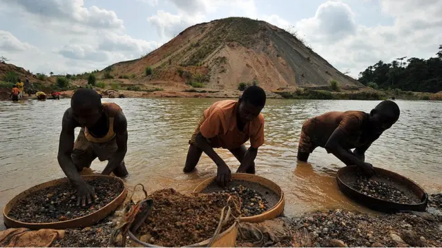 Mineros artesanales en Sierra Leona