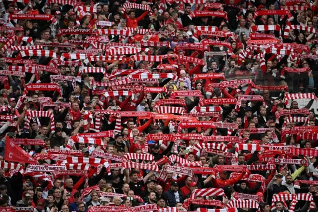 Seguidores del Spartak de Moscú en 2022