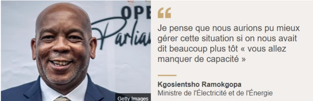 Le ministre de l'énergie
