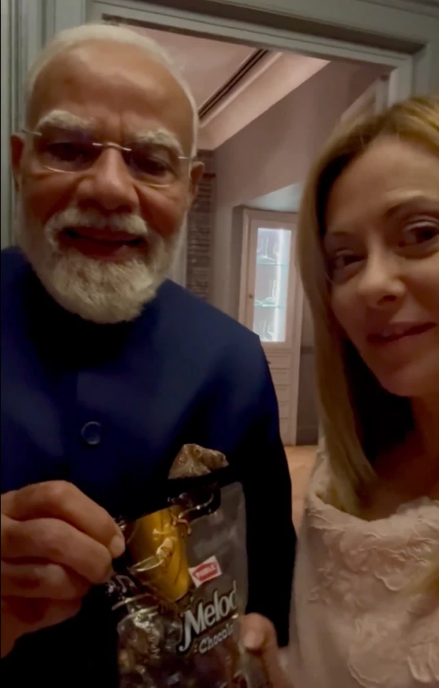 प्रधानमंत्री नरेंद्र मोदी और इटली की प्रधानमंत्री जियोर्जिया मेलोनी
