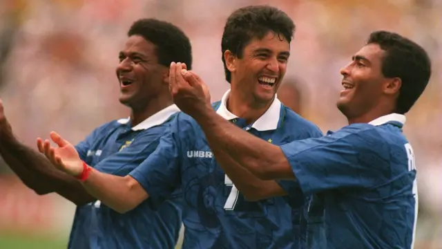 celebración de Bebeto y Romario en el mundial de USa 1994.