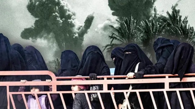 نساء وأطفال مقاتلي تنظيم الدولة محتجزون في مخيم الهول تحت حراسة قوات سوريا الديمقراطية