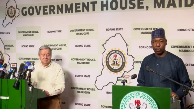 United Nations Secretary General, Antonio Gutterres, and govnor of Borno state, Babagana Zulum