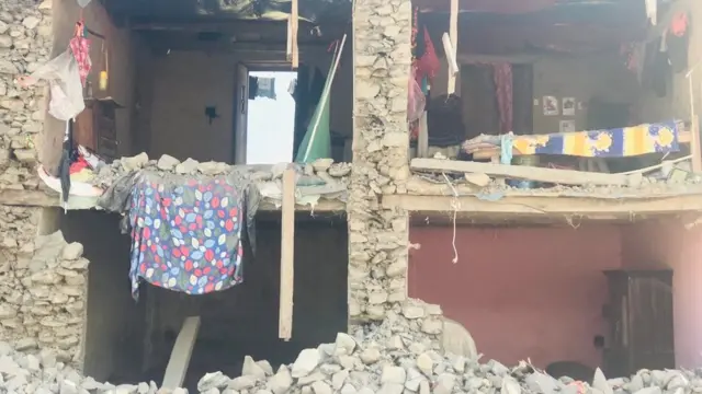 Houses were damaged by the earthquake
