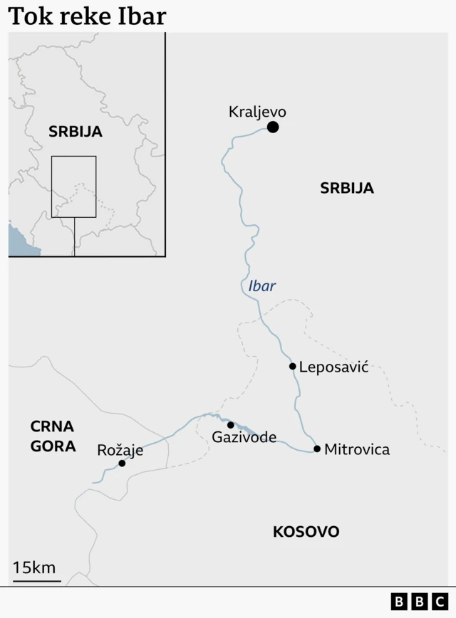 mapa toka reke Ibar