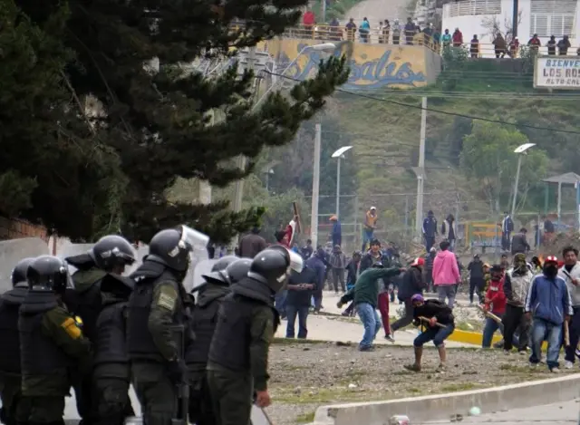 Protestos na Bolívia