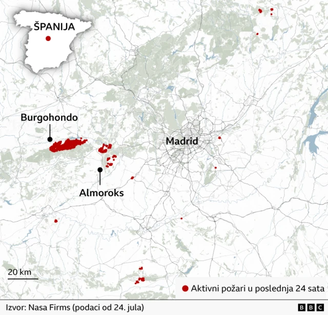 požari u španiji, požari u blizini madrida