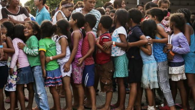 Crianças venezuelanas em Manaus