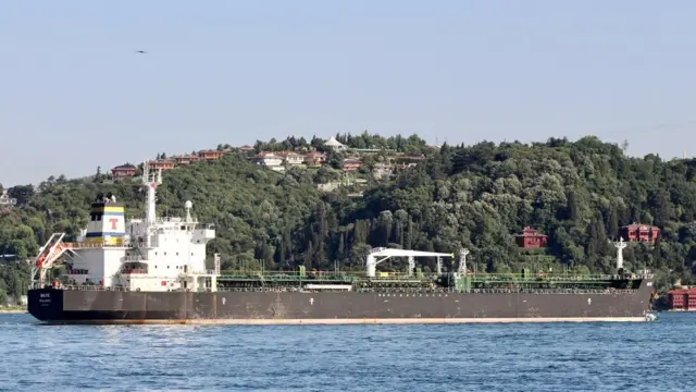 A photo of a ship on water