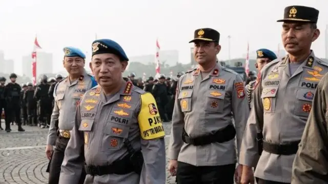 Potret Kapolri Listyo Sigit Prabowo beserta jajarannya.