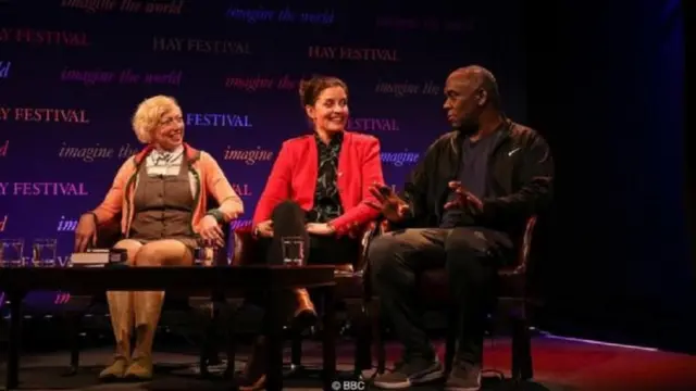 From left to right: Ella Berthoud, Jessie Burton, and Alex Wheatle