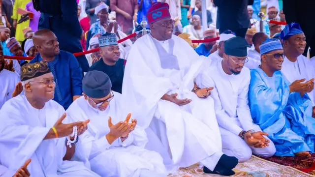 President Tinubu join oda Muslim to pray for Eid praying ground