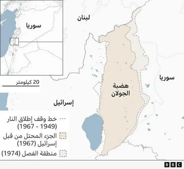 خريطة هضبة الجولان 