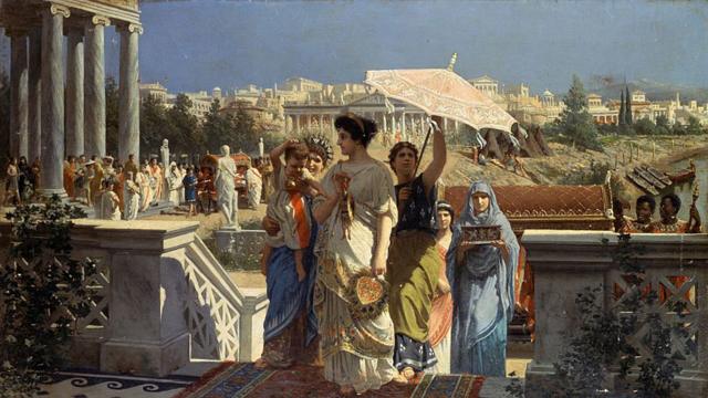 Ilustração de uma cena da Roma antiga