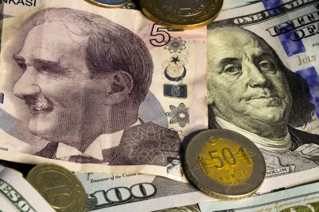 Türk lirası, dolar ve euro.
