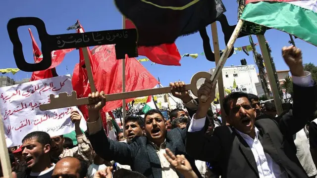 Palestinian demonstrations marking the 58th anniversary of Nakba