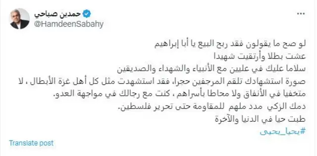 یحییٰ سنوار، فلسطین، اسرائیل