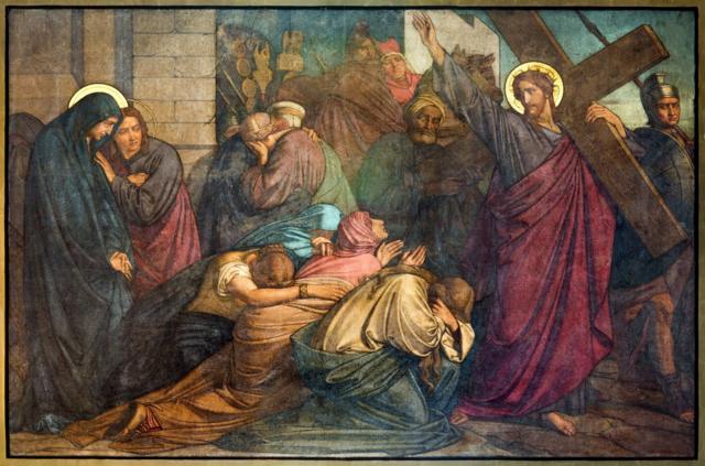 لوحة للمسيح يخاطب نساء في أورشليم
