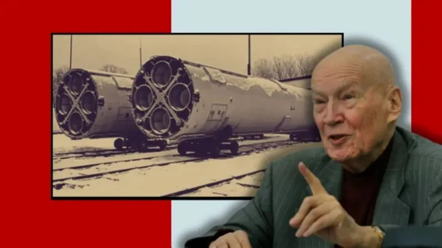 Коллаж: Горбулин на фоне ракет