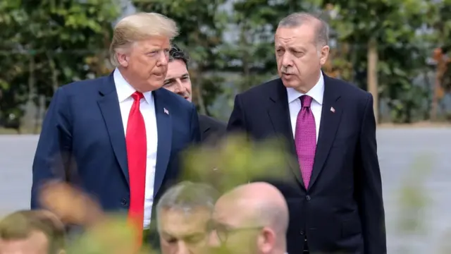 ABD Başkanı Trump ile Cumhurbaşkanı Erdoğan, geçen yıl 11 Temmuz'da NATO zirvesi için Brüksel'de bir araya geldi.