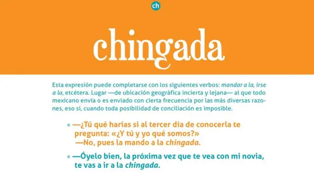Una página de El Chingonario