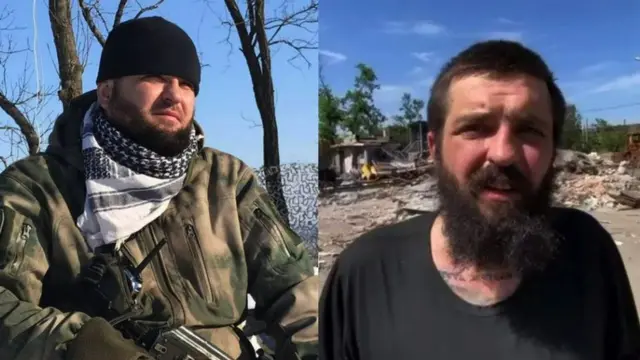 Олександр "Ведімдь" Кравцов до і під час полону - у сюжеті Сладкова для російського телебачення. На питання про заїкання він відповів, що це не від побоїв, а "на Азовсталі"