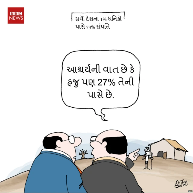 અમીરો અને ગરીબો વચ્ચેની અસમાનતા અંગે કીર્તિશનું કાર્ટૂન