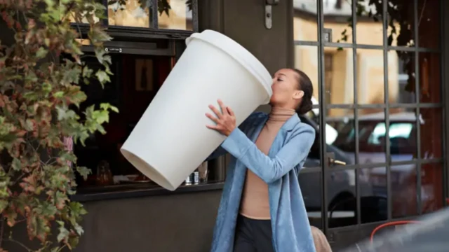 Mace da katuwar roba a baki