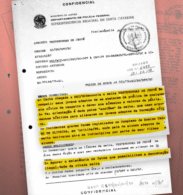 Documento pede que se apure 'a existênciabet135fatos que possibilitem a decretaçãobet135ilegalidade da citada seita'