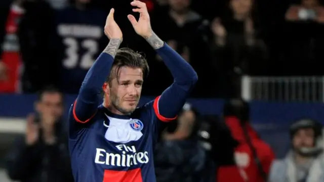 بکام ژانویه ۲۰۱۳ به پاری‌سن‌ژرمن ملحق شد و در همین باشگاه بازنشسته شد. او در دقیقه ۸۰ بازی مقابل برست با چشمانی اشک‌آلود از بازی خداحافظی کرد.