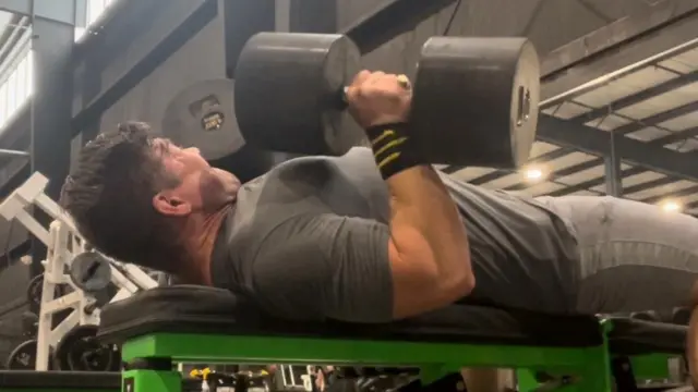 Photo of Jameson Ritenour as e dey lift weight and work out for gym