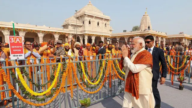 ২০২৫ সালের নভেম্বরে রাম মন্দির নিয়ে সুপ্রিম কোর্টের রায়দানের সপ্তম বর্ষপূর্তি অনুষ্ঠানে প্রধানমন্ত্রী নরেন্দ্র মোদী - ফাইল ছবি