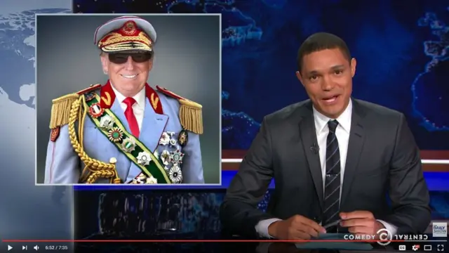 Trevor Noah durante piada com Trump