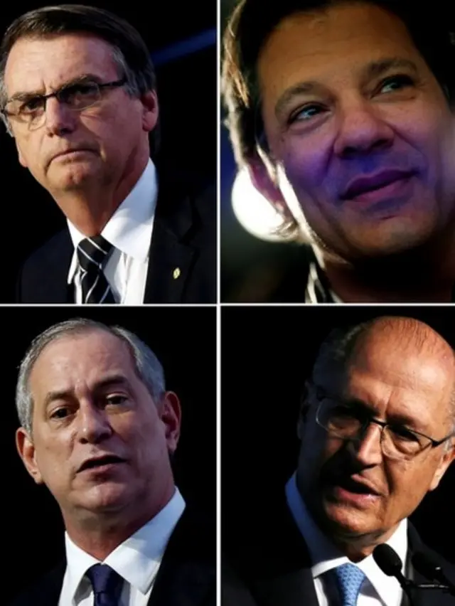 Jair Bolsonaro,,Fernando Haddad, Ciro Gomes y Geraldo Alckmin, candidatos presidenciales en Brasil