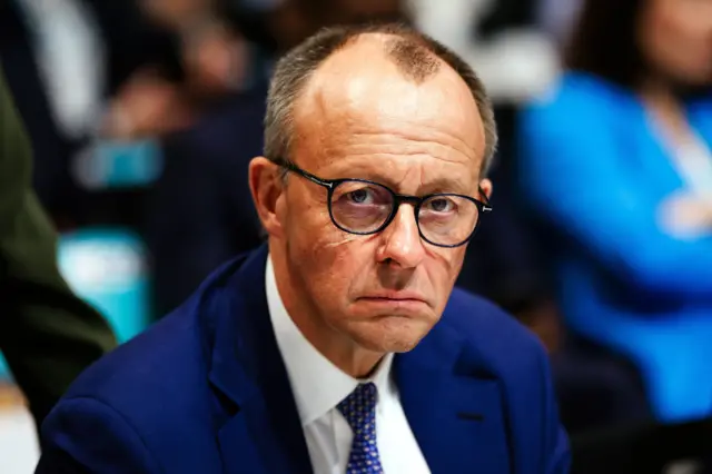 Friedrich Merz attends the Christian Democratic Union (CDU) federal party conference in Berlin, Germany, 03 February