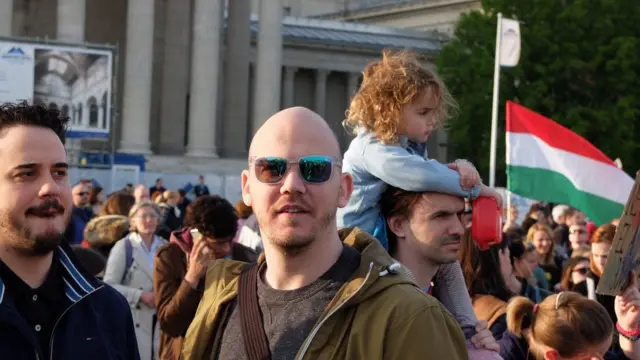 На демонстрации